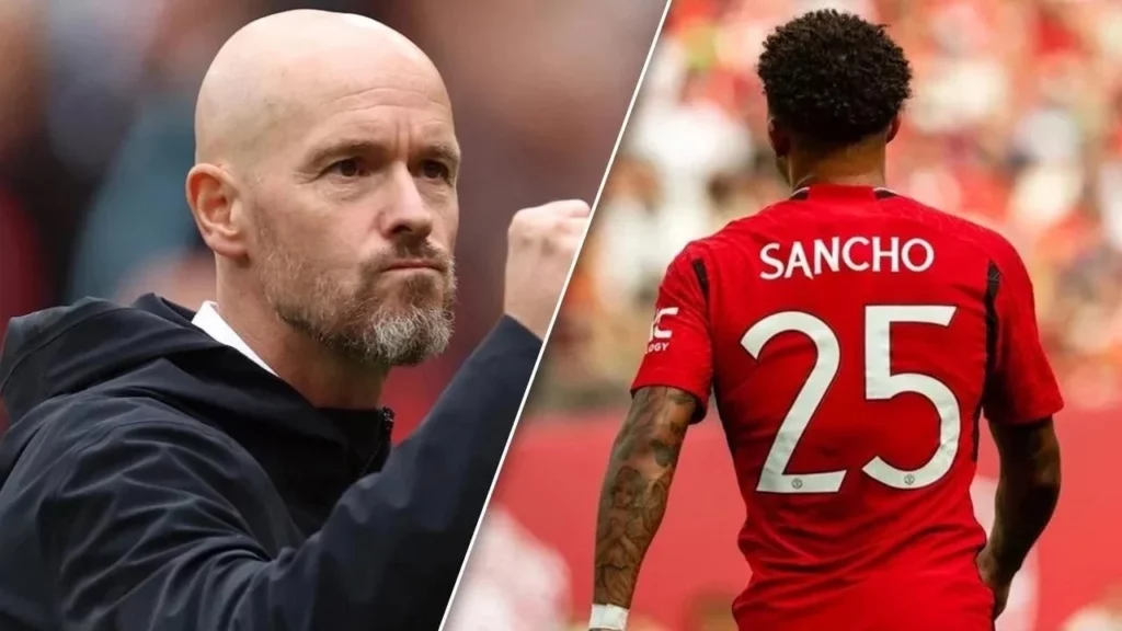 "เอริก เทน ฮาก" กุนซือคนเก่งของ "แมนเชสเตอร์ ยูไนเต็ด" ตอบอนาคตล่าสุด "จาดอน ซานโช" ปีกทำผิดไม่รู้จักขอโทษ ทิ้งปมให้หลายคนสงสัย วันที่ 16 ก.ย. 66 เอริก เทน ฮาก กุนซือคนเก่งของ "ปิศาจแดง" แมนเชสเตอร์ ยูไนเต็ด ทีมดังแห่งศึก พรีเมียร์ลีก อังกฤษ ออกมาตอบอนาคตล่าสุด จาดอน ซานโช ปีกที่ทำผิดแต่ไม่รู้จักขอโทษ พร้อมทิ้งปมให้หลายคนสงสัย ปัจจุบัน จาดอน ซานโช ถูก ยอดทีมสีแดงแห่งเมืองแมนเชสเตอร์ สั่งแยกซ้อมเดี่ยว จนกว่าปัญหาด้านวินัยจะได้รับการแก้ไขหรือได้บทสรุป หลังจากที่มีข่าวว่านักเตะปฏิเสธขอโทษ เอริก เทน ฮาก แม้บอร์ดบริหารจะลงมาช่วยเกลี้ยกล่อมให้แล้วก็ตามที